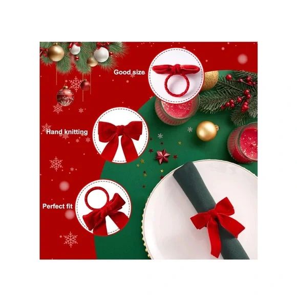 Christmas Napkin Rings Set of 6 - Picture 4 of 7